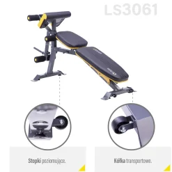 Ławka treningowa 4w1 z modlitewnikiem i prasą HMS Premium LS3061