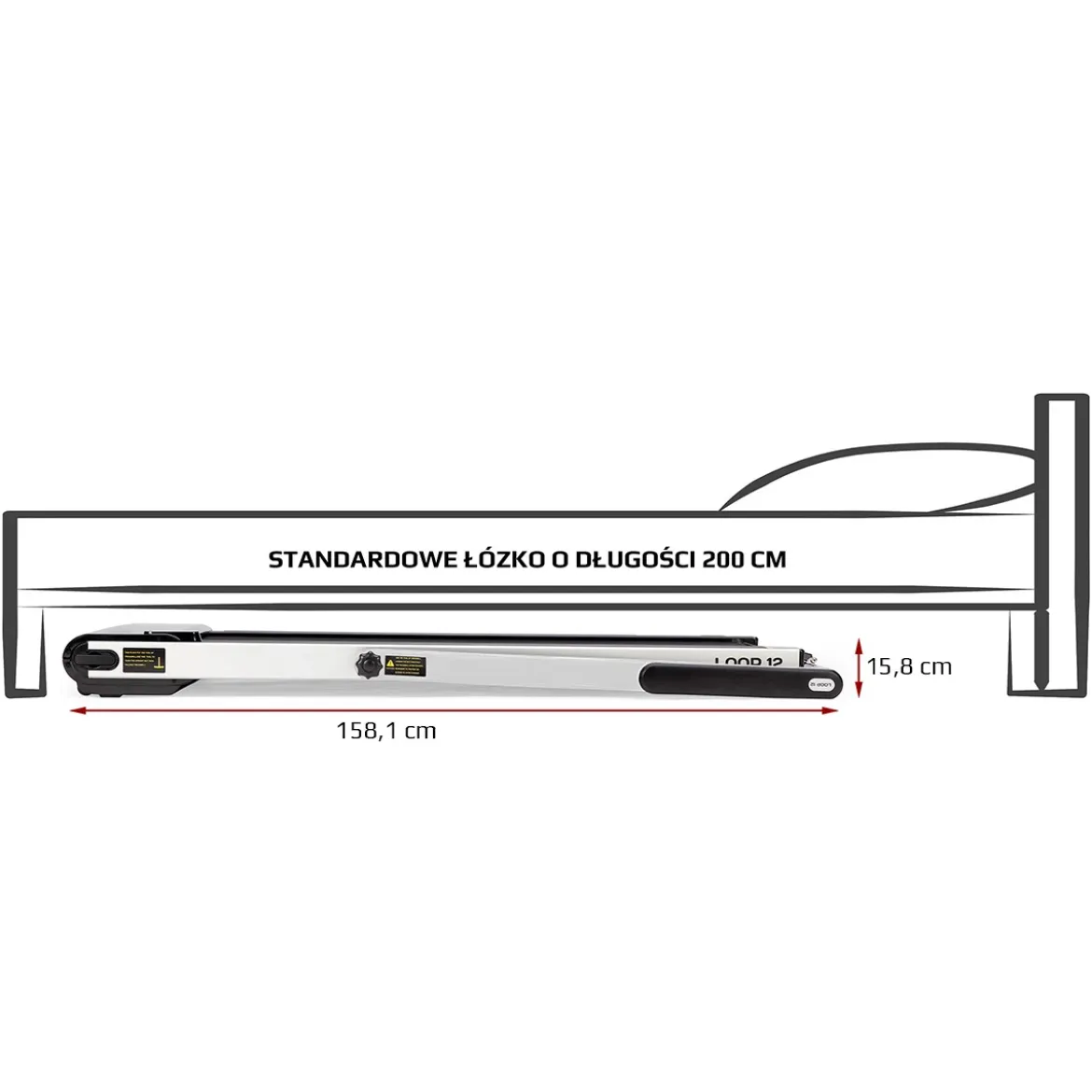 Bieżnia elektryczna składana HMS LOOP12 srebrna 1–12 km/h Bluetooth FitShow