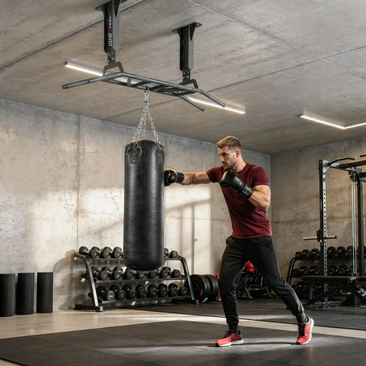DRĄŻEK DO PODCIĄGANIA – MONTAŻ DO ŚCIANY LUB SUFITU DD16 HMS FITNESS