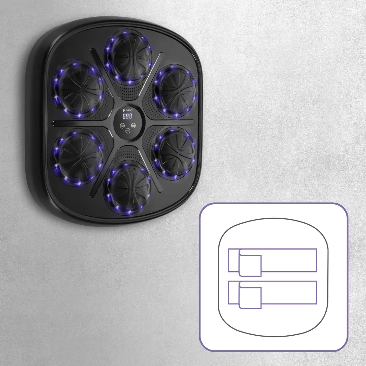 Elektroniczna tarcza bokserska HMS TB03 Bluetooth z muzyką i rękawicami