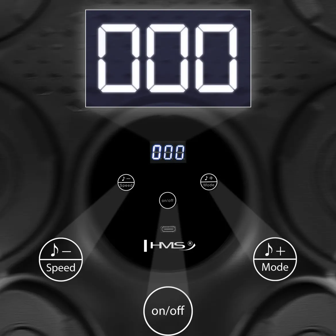 Elektroniczna tarcza bokserska LED HMS TB30 z Bluetooth, licznikiem uderzeń i rękawicami