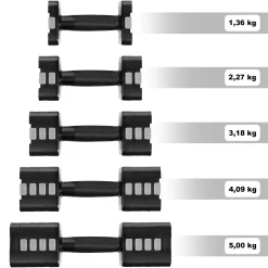 HANTLE CIĘŻARKI REGULOWANE BLACK 2 x 5 KG HL02 HMS