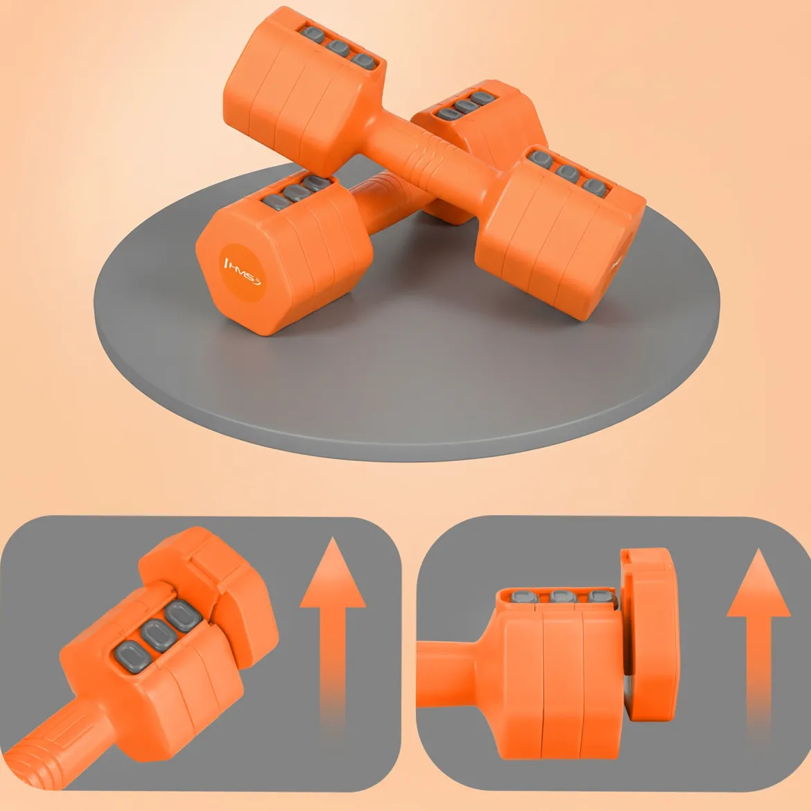 HANTLE CIĘŻARKI REGULOWANE ORANGE 2 x 2.5 KG HL03 HMS