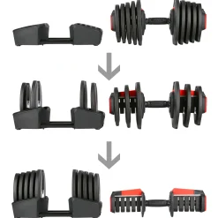 Hantle regulowane 2w1 HMS SGR40 PRO Set – sztanga i sztangielki