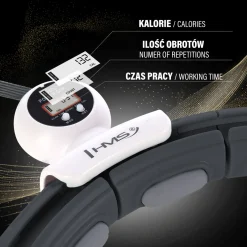 HHM15 HULA HOP BLACK Z MAGNESEM I OBCIĄŻNIKIEM + LICZNIK HMS