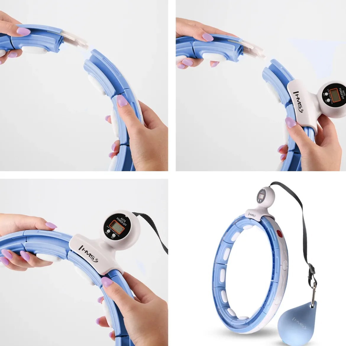 HHM15 HULA HOP BLUE Z MAGNESEM I OBCIĄŻNIKIEM + LICZNIK HMS