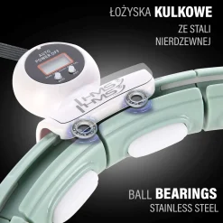 HHM15 HULA HOP GREEN Z MAGNESEM I OBCIĄŻNIKIEM + LICZNIK HMS