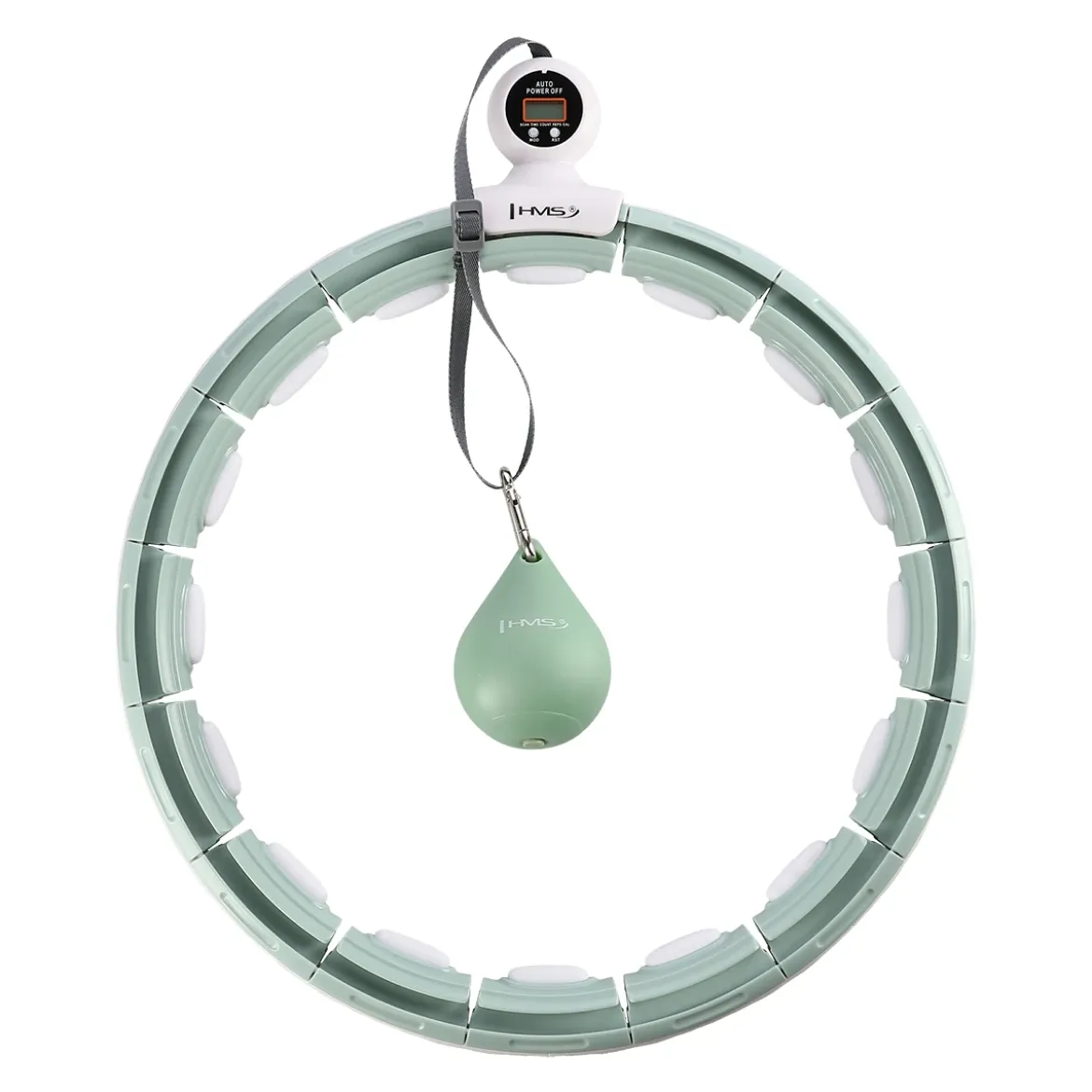 HHM15 HULA HOP GREEN Z MAGNESEM I OBCIĄŻNIKIEM + LICZNIK HMS