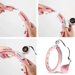 HHM15 HULA HOP PINK Z MAGNESEM I OBCIĄŻNIKIEM + LICZNIK HMS
