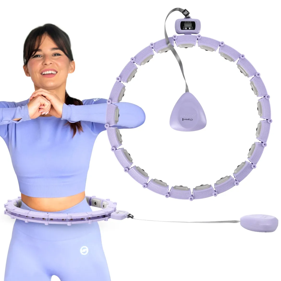 HHM14 HULA HOP VIOLET Z MAGNESAMI I OBCIĄŻNIKIEM + LICZNIK HMS