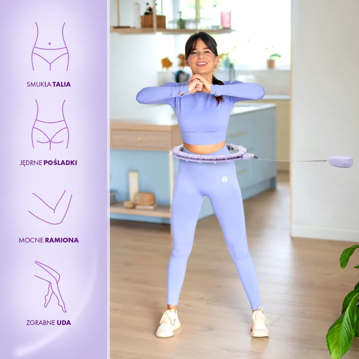 HHM14 HULA HOP VIOLET Z MAGNESAMI I OBCIĄŻNIKIEM + LICZNIK HMS