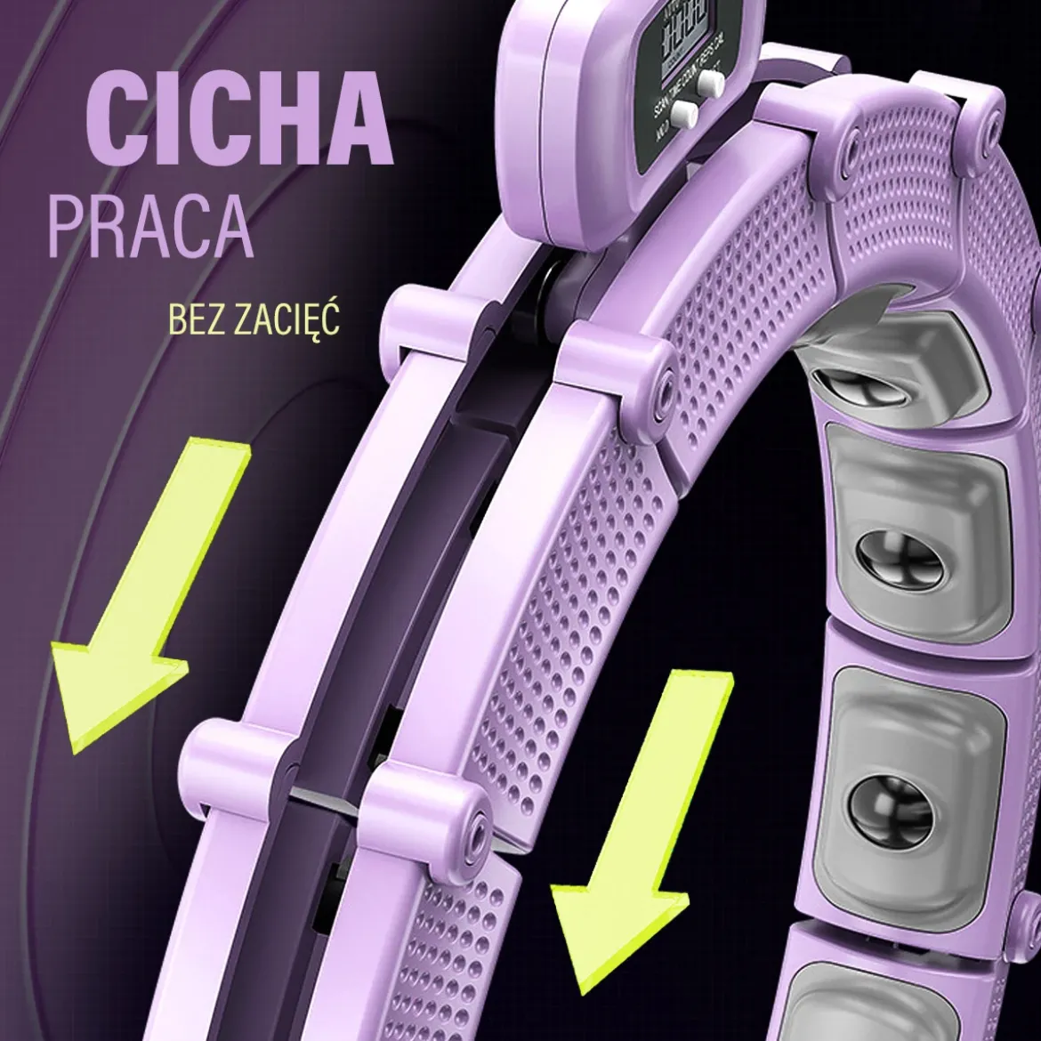 HHM14 HULA HOP VIOLET Z MAGNESAMI I OBCIĄŻNIKIEM + LICZNIK HMS