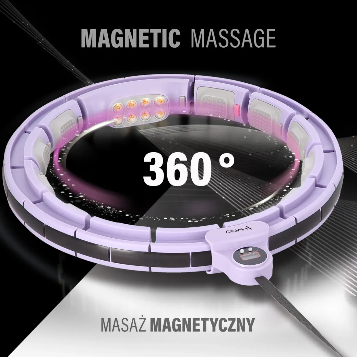 HHM13 HULA HOP VIOLET Z MAGNESAMI I OBCIĄŻNIKIEM + LICZNIK HMS