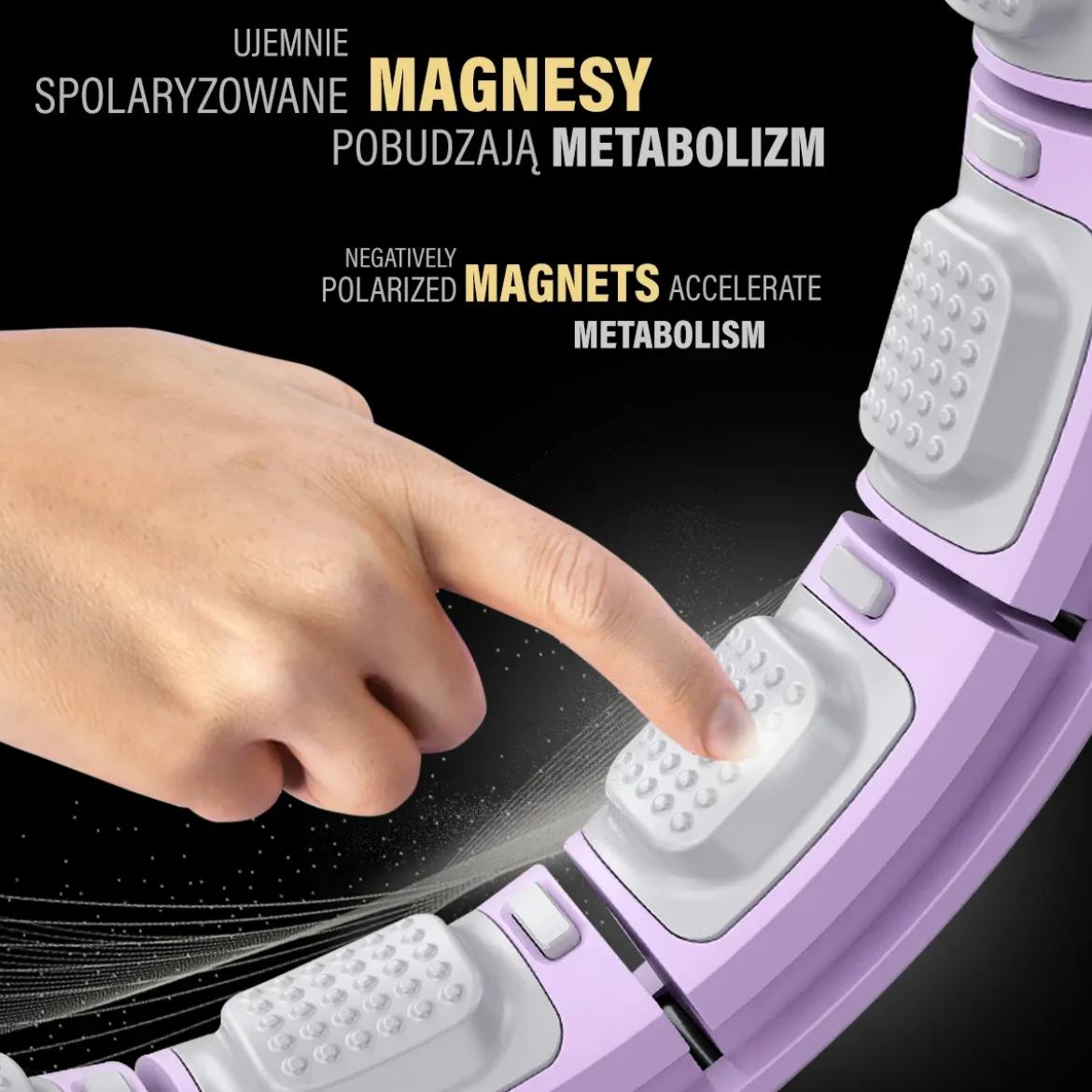 HHM13 HULA HOP VIOLET Z MAGNESAMI I OBCIĄŻNIKIEM + LICZNIK HMS