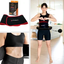 HHM13 NEW HULA HOP BLACK/GOLD Z MAGNESAMI I OBCIĄŻNIKIEM + LICZNIK HMS