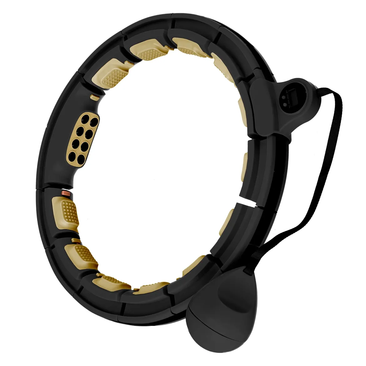 HHM13 NEW HULA HOP BLACK/GOLD Z MAGNESAMI I OBCIĄŻNIKIEM + LICZNIK HMS