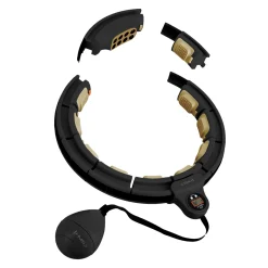 HHM13 NEW HULA HOP BLACK/GOLD Z MAGNESAMI I OBCIĄŻNIKIEM + LICZNIK HMS
