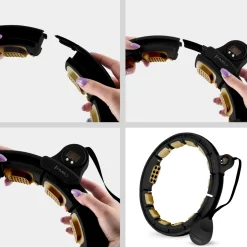 HHM13 NEW HULA HOP BLACK/GOLD Z MAGNESAMI I OBCIĄŻNIKIEM + LICZNIK HMS