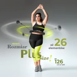 HHW11 PLUS SIZE HULA HOP BLACK Z WYPUSTKAMI I OBCIĄŻNIKIEM HMS