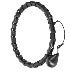 HHW11 PLUS SIZE HULA HOP BLACK Z WYPUSTKAMI I OBCIĄŻNIKIEM HMS