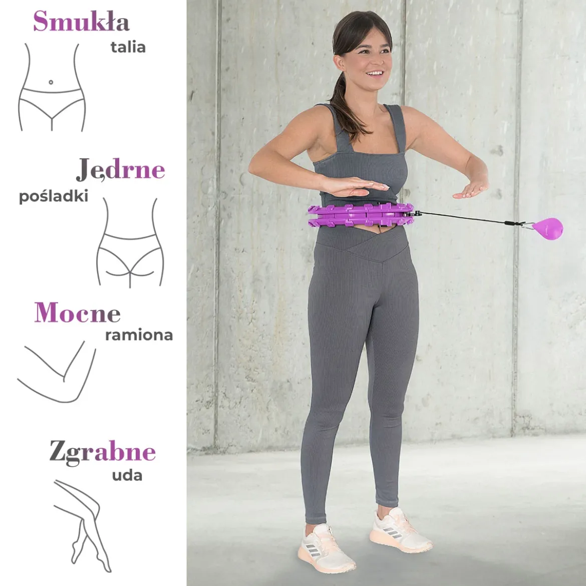 HHW12 PLUS SIZE HULA HOP Z WYPUSTKAMI I OBCIĄŻNIKIEM HMS