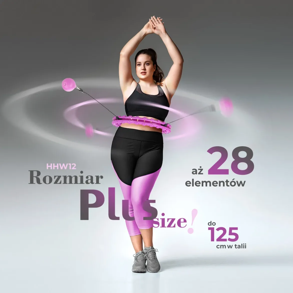 HHW12 PLUS SIZE HULA HOP Z WYPUSTKAMI I OBCIĄŻNIKIEM HMS