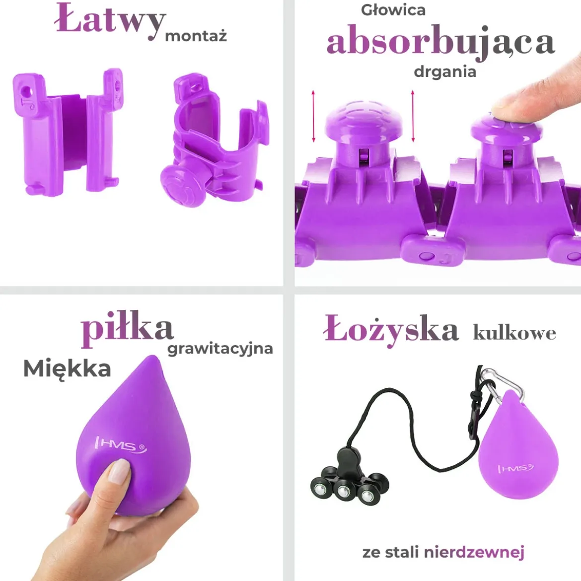 HHW12 PLUS SIZE HULA HOP Z WYPUSTKAMI I OBCIĄŻNIKIEM HMS