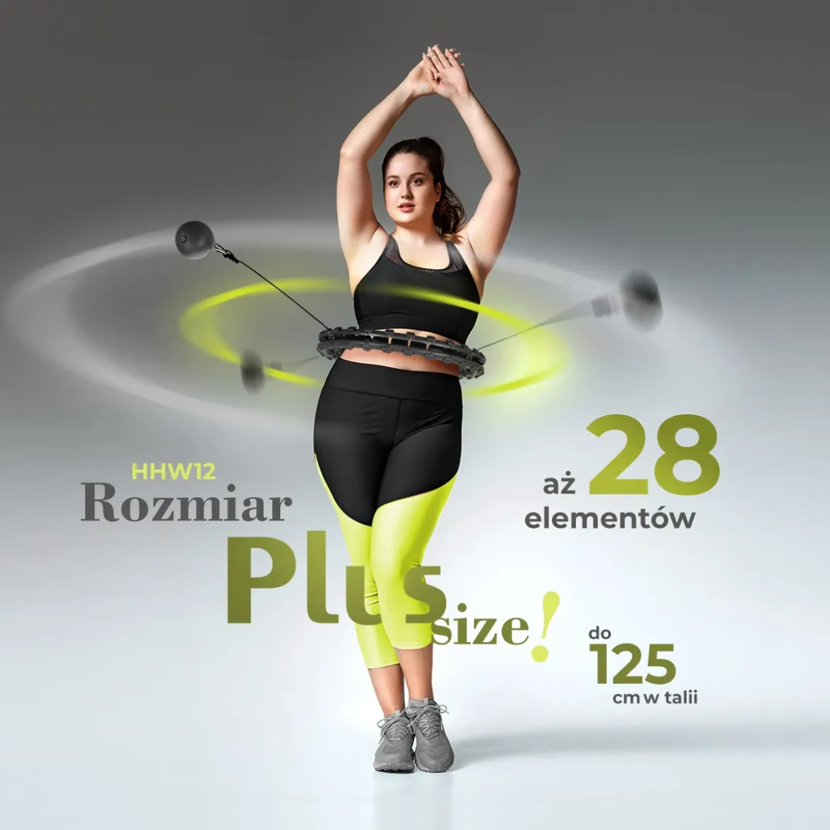 HHW12 PLUS SIZE HULA HOP Z WYPUSTKAMI I OBCIĄŻNIKIEM HMS