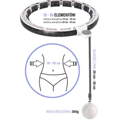 Hula hop magnetyczne HMS HHM16 z obciążeniem i licznikiem LCD