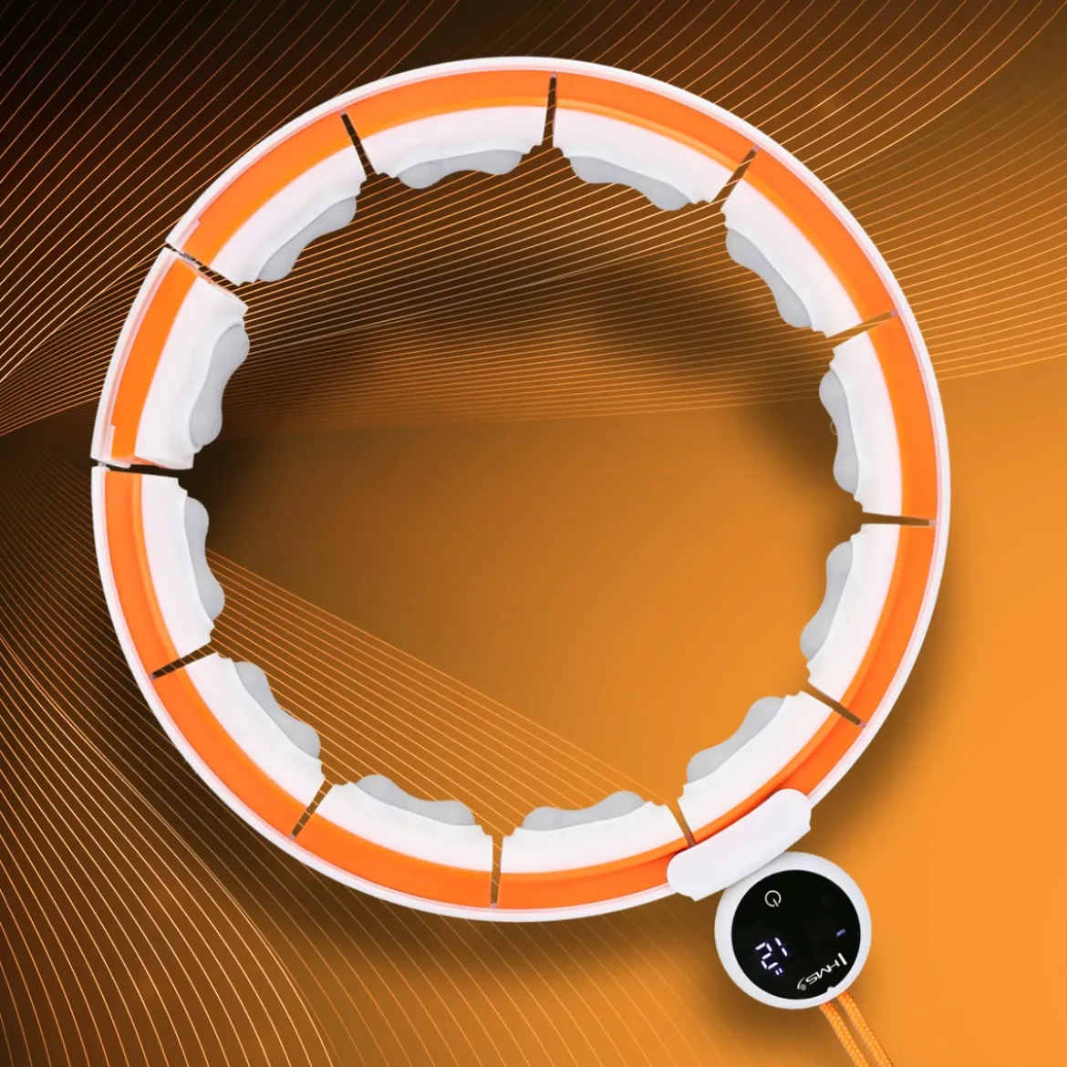 Hula hop magnetyczne HMS HHM21 z obciążeniem, TPE i licznikiem USB-C
