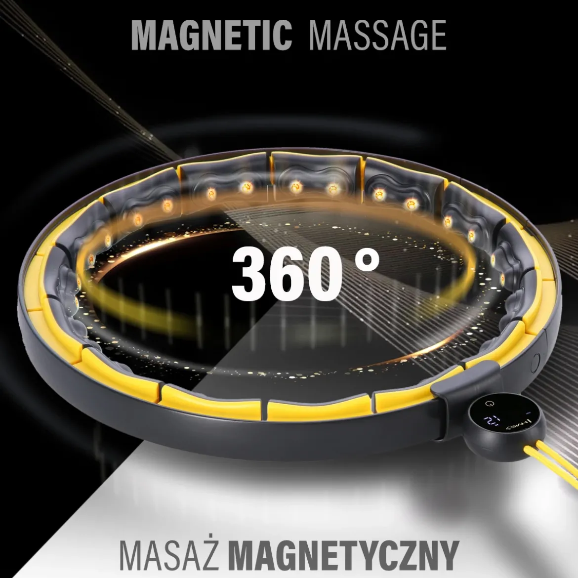 Hula hop magnetyczne HMS HHM21 z obciążeniem, TPE i licznikiem USB-C