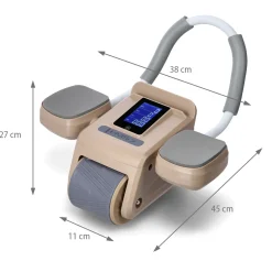 KA08 BROWN ABS AUTOMATYCZNE KOŁO DO ĆWICZEŃ MIĘŚNI BRZUCHA Z WYŚWIETLACZEM LCD I ŁADOWANIEM HMS