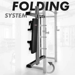 KLATKA TRENINGOWA ŚCIENNA ROZSUWANA Z ŁAWKĄ SZARA KLT34 HMS FITNESS