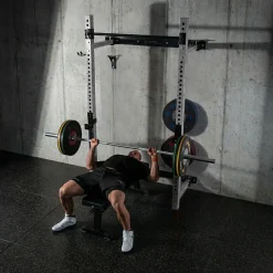 KLATKA TRENINGOWA ŚCIENNA ROZSUWANA Z ŁAWKĄ SZARA KLT34 HMS FITNESS