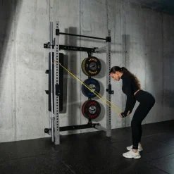 KLATKA TRENINGOWA ŚCIENNA ROZSUWANA Z ŁAWKĄ SZARA KLT34 HMS FITNESS