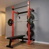 KLATKA TRENINGOWA ŚCIENNA ROZSUWANA Z ŁAWKĄ CZERWONA KLT34 HMS FITNESS