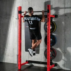 KLATKA TRENINGOWA ŚCIENNA ROZSUWANA Z ŁAWKĄ CZERWONA KLT34 HMS FITNESS