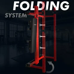 KLATKA TRENINGOWA ŚCIENNA ROZSUWANA Z ŁAWKĄ CZERWONA KLT34 HMS FITNESS