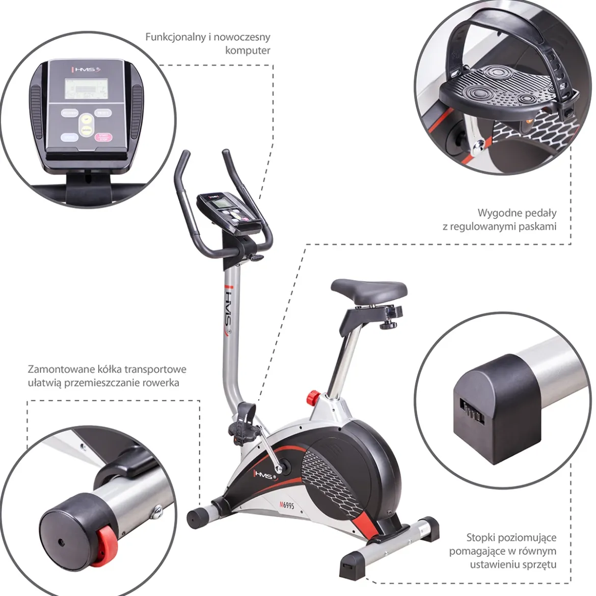 M6995 ROWER STACJONARNY MAGNETYCZNY HMS