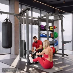 MULTIFUNKCYJNA KLATKA POWER RACK Z WYCIĄGIEM I REGAŁEM DO PRZECHOWYWANIA XENTRYON HMS