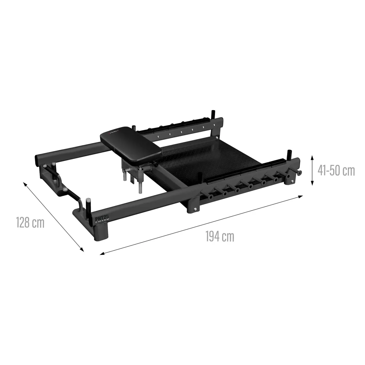 PHT25 PLATFORMA DO ĆWICZEŃ MIĘŚNI POŚLADKÓW HIP THRUST I MARTWEGO CIĄGU COMMERCIAL HMS