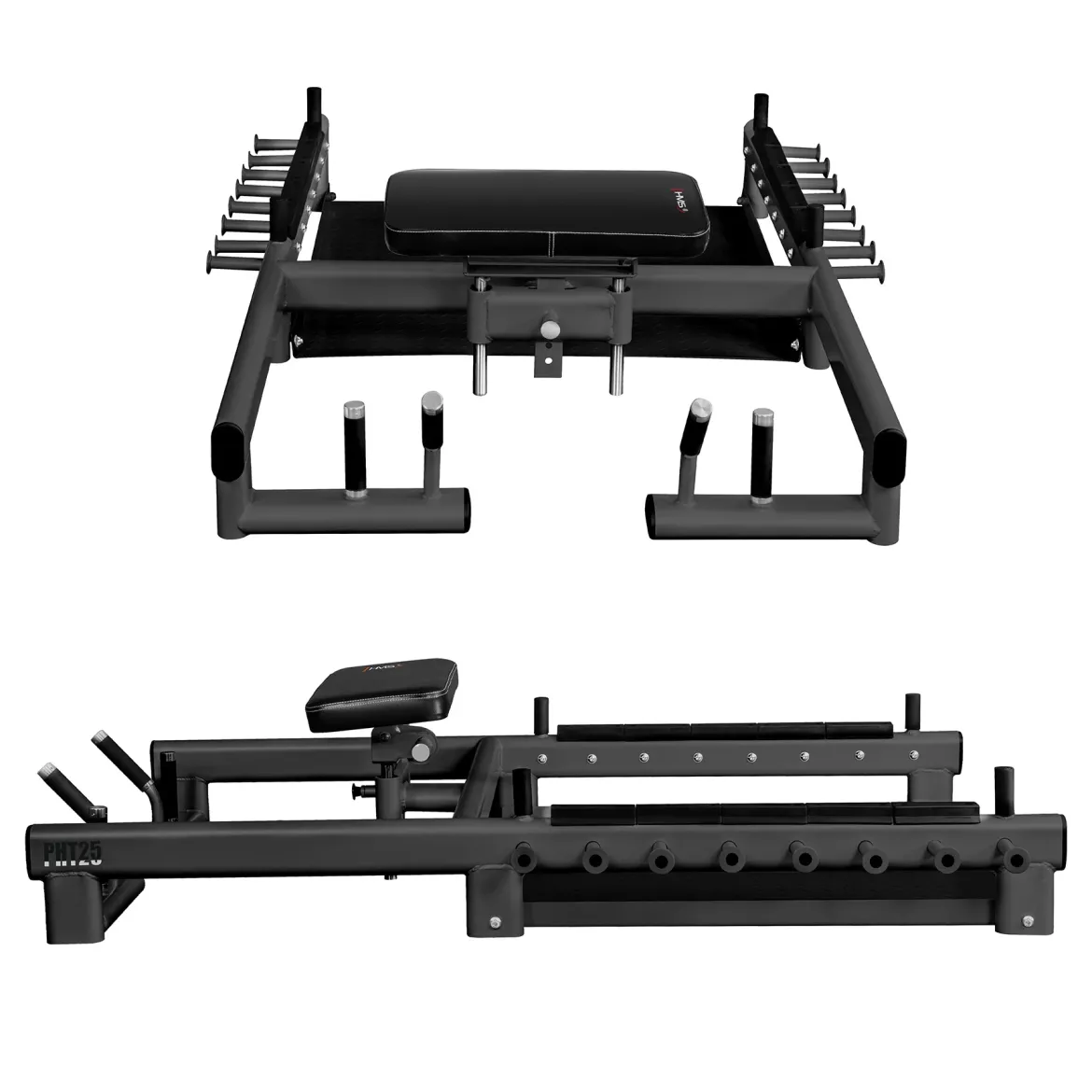 PHT25 PLATFORMA DO ĆWICZEŃ MIĘŚNI POŚLADKÓW HIP THRUST I MARTWEGO CIĄGU COMMERCIAL HMS