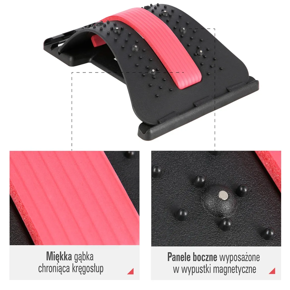 PRP02 RED PRZYRZĄD DO ROZCIĄGANIA PLECÓW Z MAGNESAMI HMS
