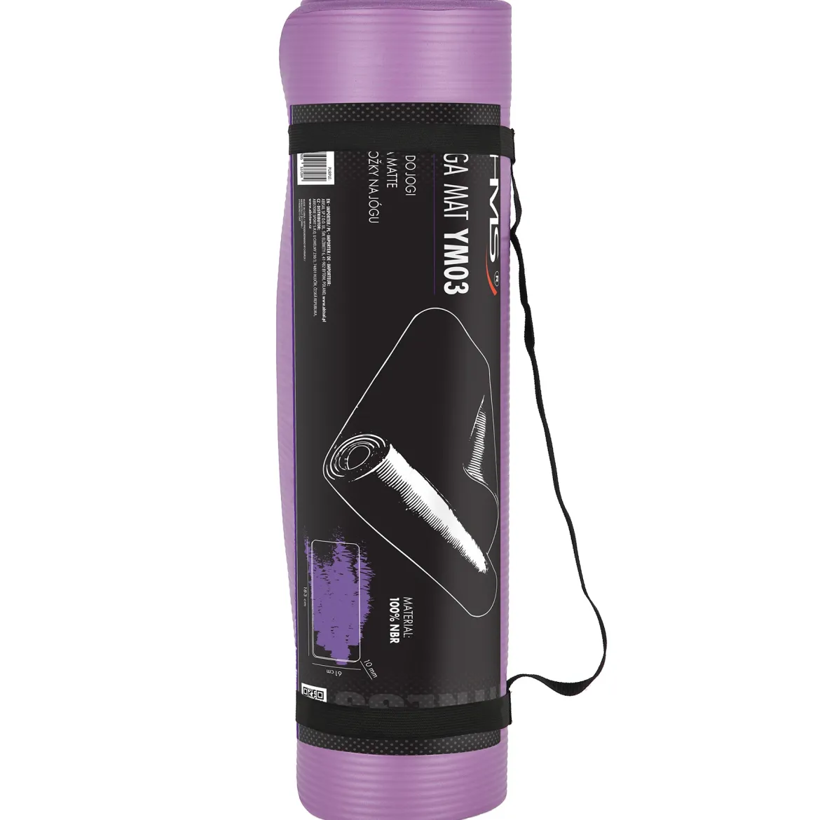 Purpurowa mata do jogi i fitnessu HMS YM03