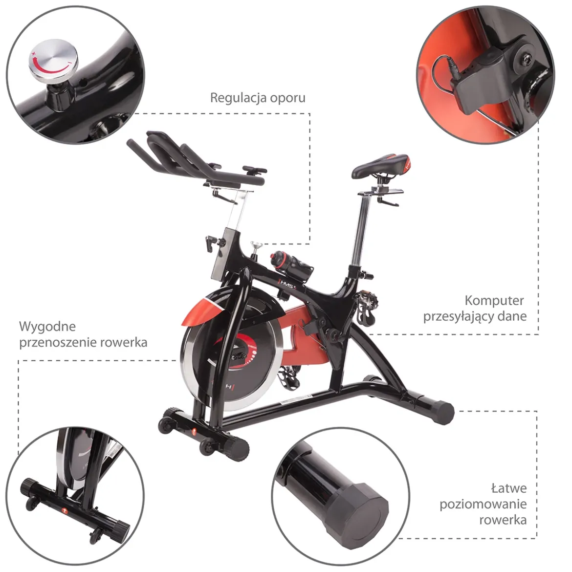 ROWER KOLARSKI STACJONARNY Z OPOREM MECHANICZNYM SW8902N HMS