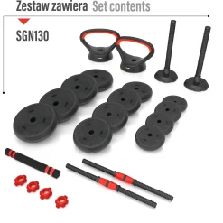 SGN130 PRO SET 6W1 ZESTAW CIĘŻARÓW 30KG HMS