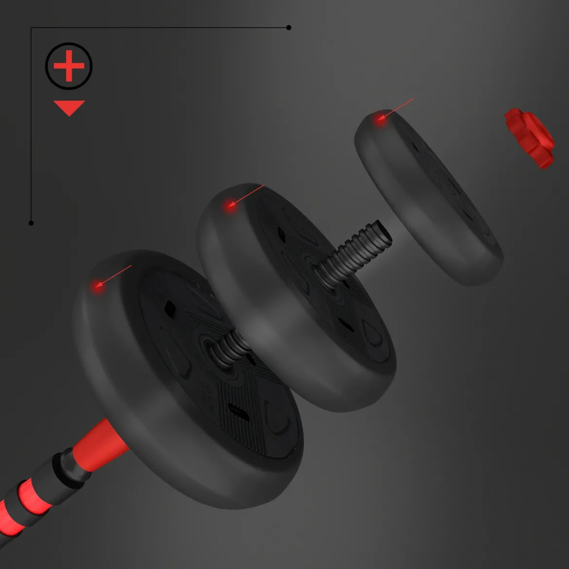 SGN130 PRO SET 6W1 ZESTAW CIĘŻARÓW 30KG HMS