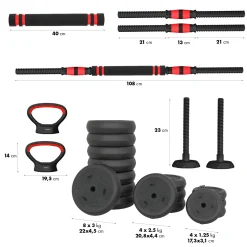 SGN140 PRO SET 6W1 ZESTAW CIĘŻARÓW 40KG HMS