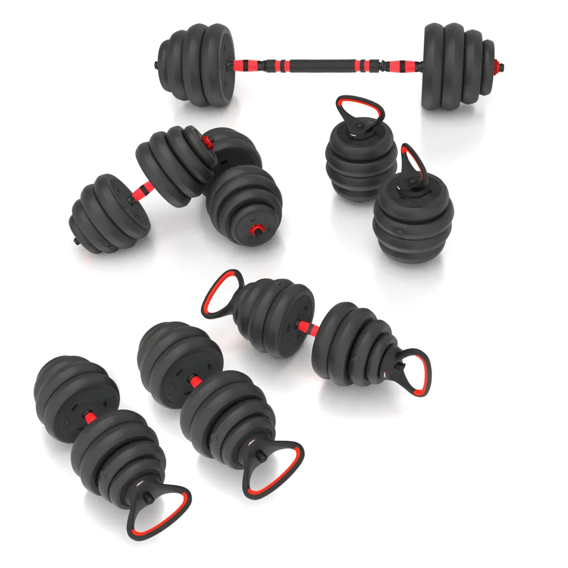 SGN140 PRO SET 6W1 ZESTAW CIĘŻARÓW 40KG HMS