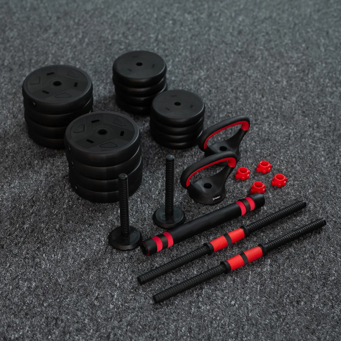 SGN140 PRO SET 6W1 ZESTAW CIĘŻARÓW 40KG HMS